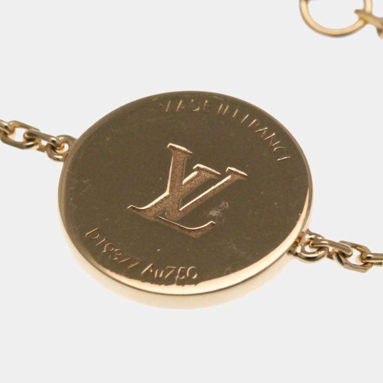 Pre Owned Louis Vuitton Bracelet 4 Motif Blossom BB Pink Gold 18K Diamond Mother Of Pearl Charm Bracelet Pink Gold