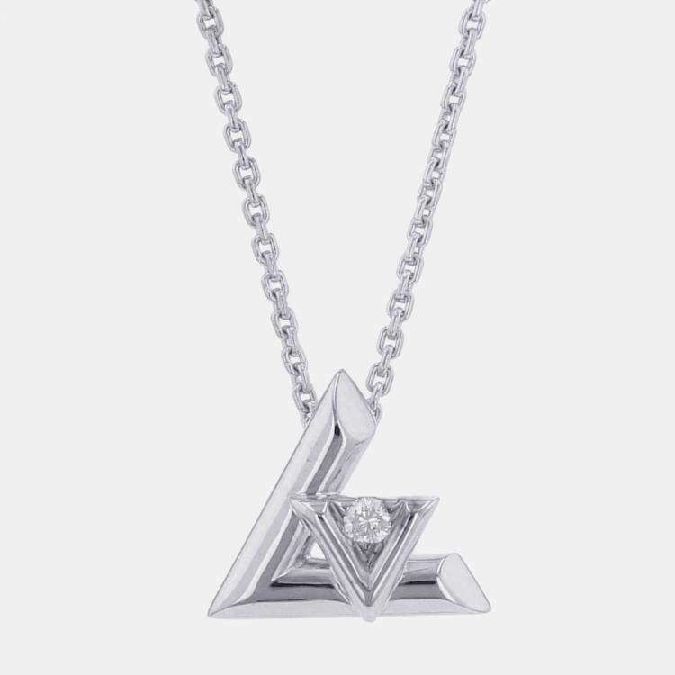 Pre Owned Louis Vuitton Vault One Pendant Size PM 18K White Gold