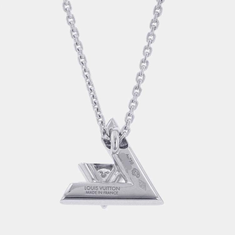 Pre Owned Louis Vuitton Vault One Pendant Size PM 18K White Gold