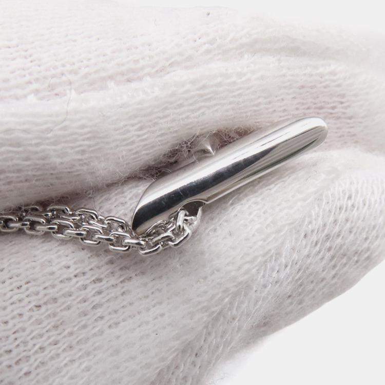 Pre Owned Louis Vuitton Vault One Pendant Size PM 18K White Gold