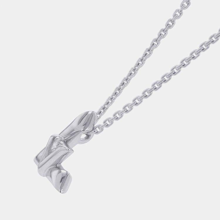 Pre Owned Louis Vuitton Vault One Pendant Size PM 18K White Gold