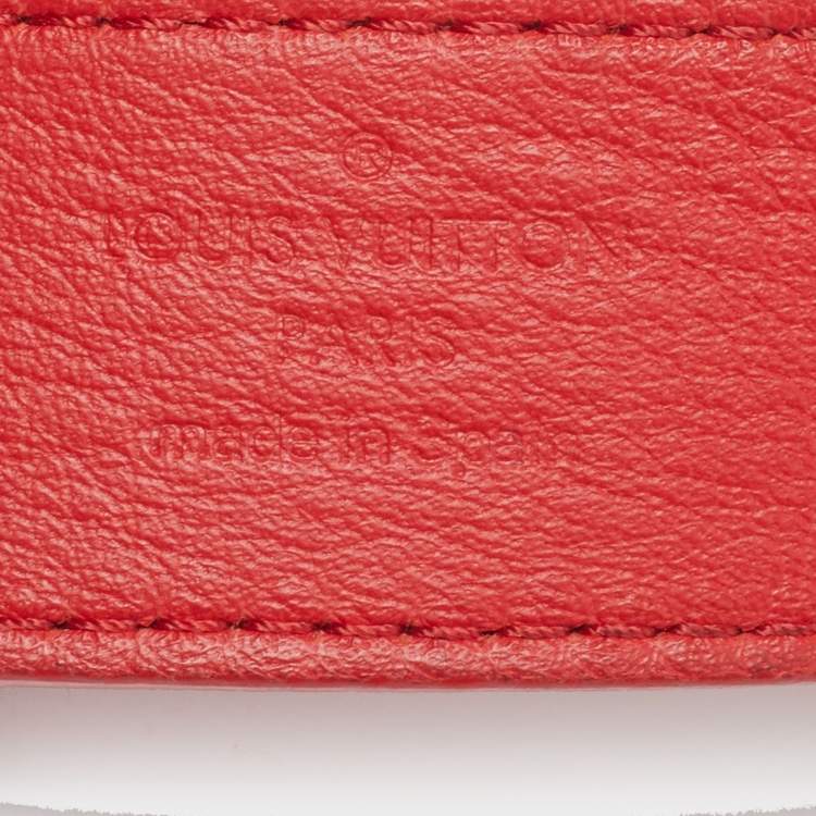 Pre Owned Louis Vuitton LV Twist 80 CM Buckle Belt Red Epi Leather