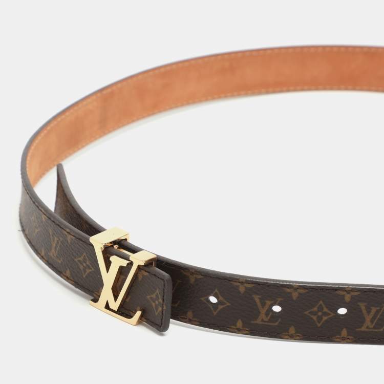 مملوكة مسبقًا حزام لوي فيتون إبزيم رفيع حروف أولية أل في كانفاس ميني مونوغرامي مقاس 85 سم