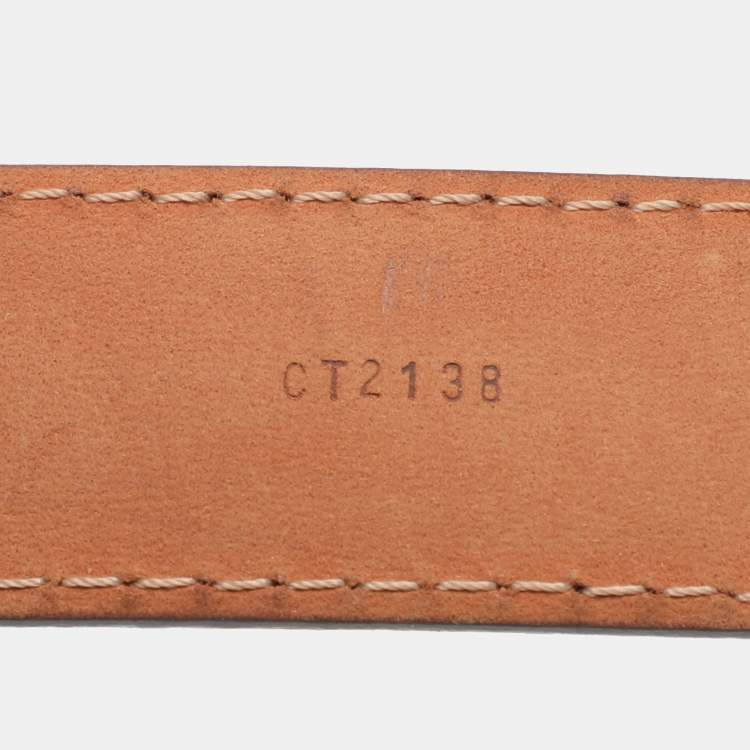 مملوكة مسبقًا حزام لوي فيتون إبزيم رفيع حروف أولية أل في كانفاس ميني مونوغرامي مقاس 85 سم