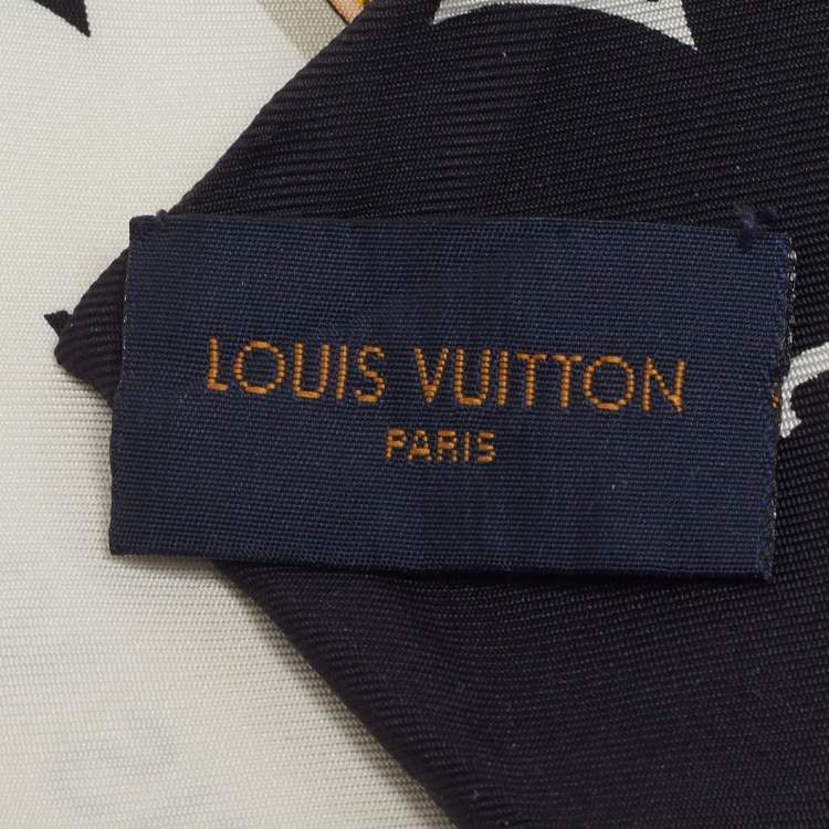 Pre Owned Louis Vuitton Black Silk Monogram Confidential Bandeau Scarf