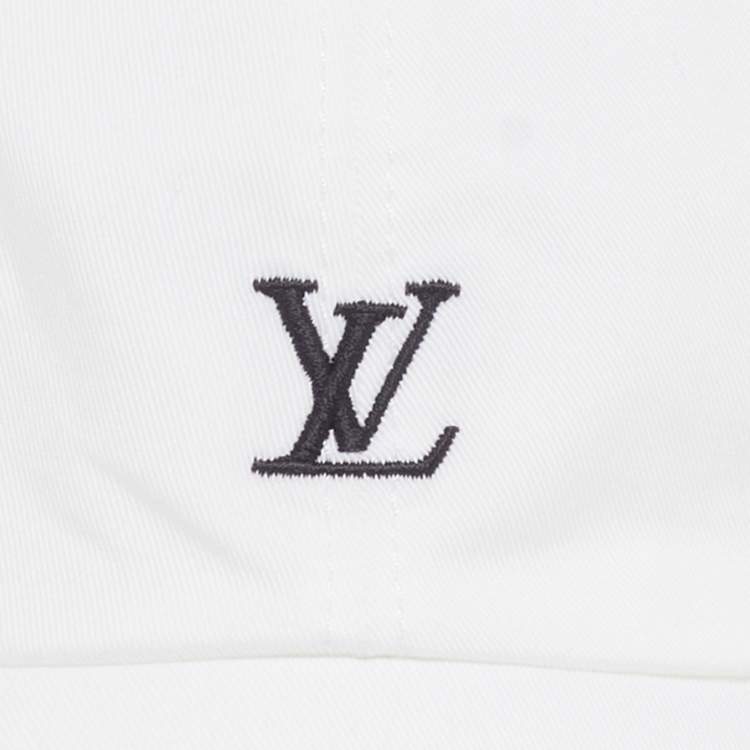 Pre Owned Louis Vuitton White Cotton LV League Cap