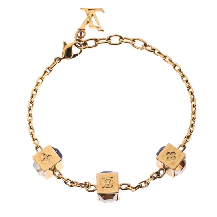 Louis Vuitton Goldtone Gamble Charm Bracelet