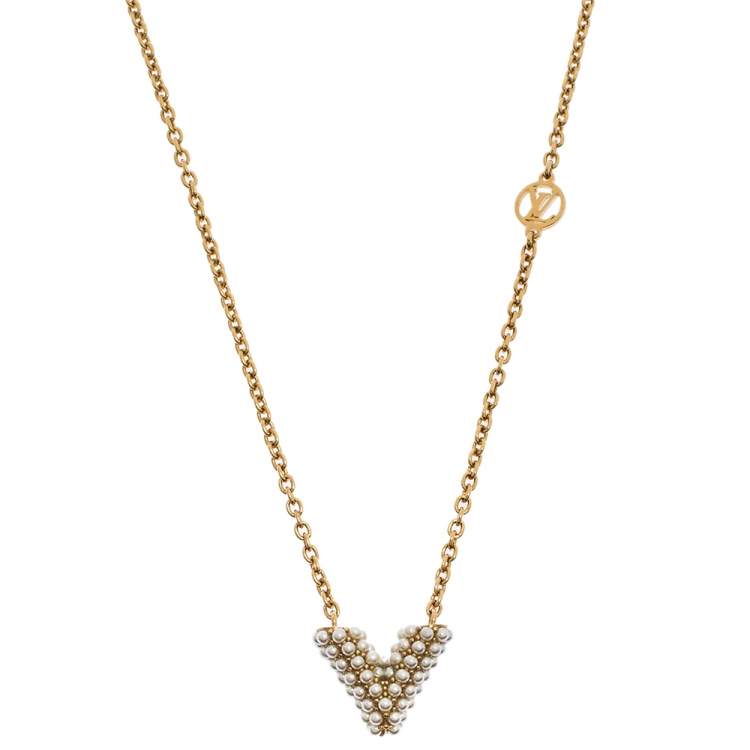 Louis Vuitton Gold Tone Essential V Perle Necklace Louis Vuitton | The  Luxury Closet