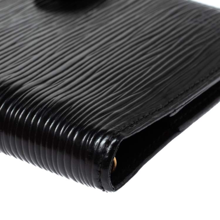 Pre Owned Louis Vuitton Black Epi Leather Medium Ring Agenda Cover 