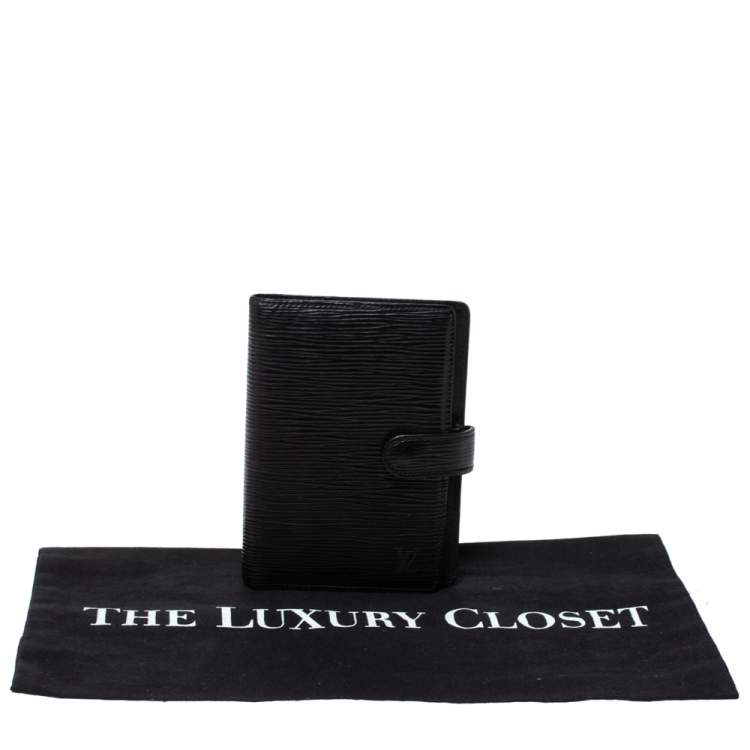 Pre Owned Louis Vuitton Black Epi Leather Medium Ring Agenda Cover 