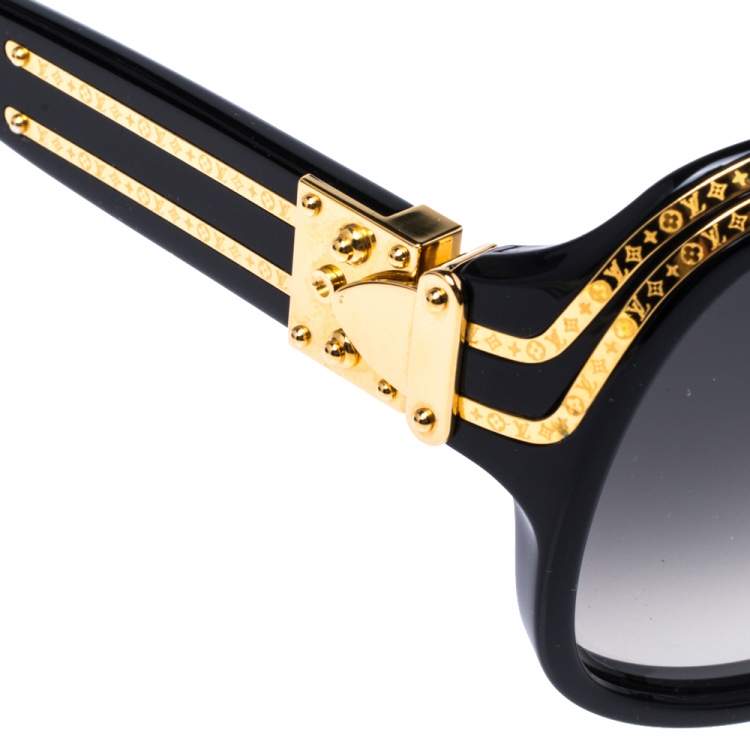 Pre Owned Louis Vuitton Gold Plated/ Grey Gradient Z0098W Millionaire Sunglasses