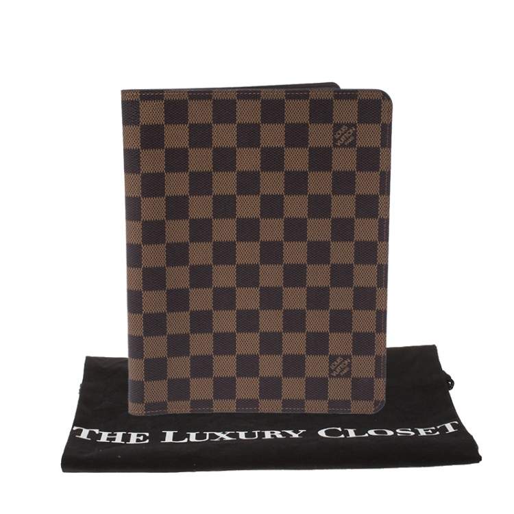 Pre Owned Louis Vuitton Damier Ebene Canvas Desk Agenda Cover