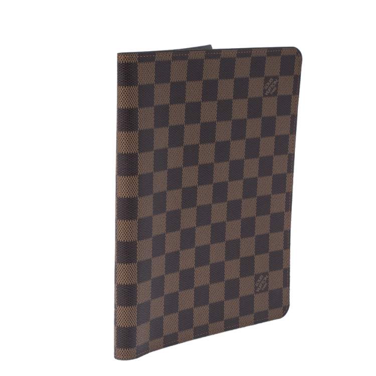 Pre Owned Louis Vuitton Damier Ebene Canvas Desk Agenda Cover