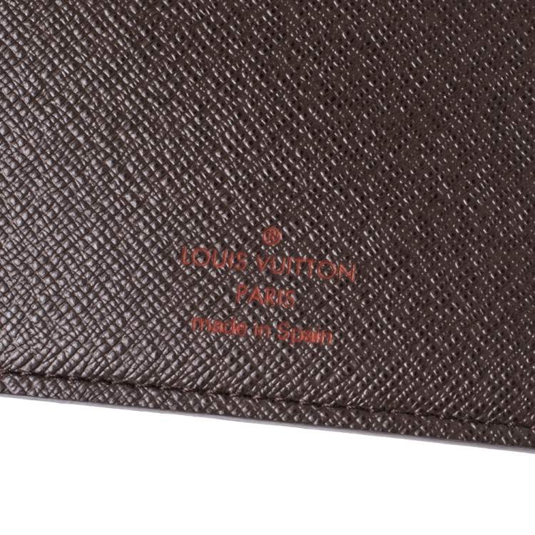 Pre Owned Louis Vuitton Damier Ebene Canvas Desk Agenda Cover