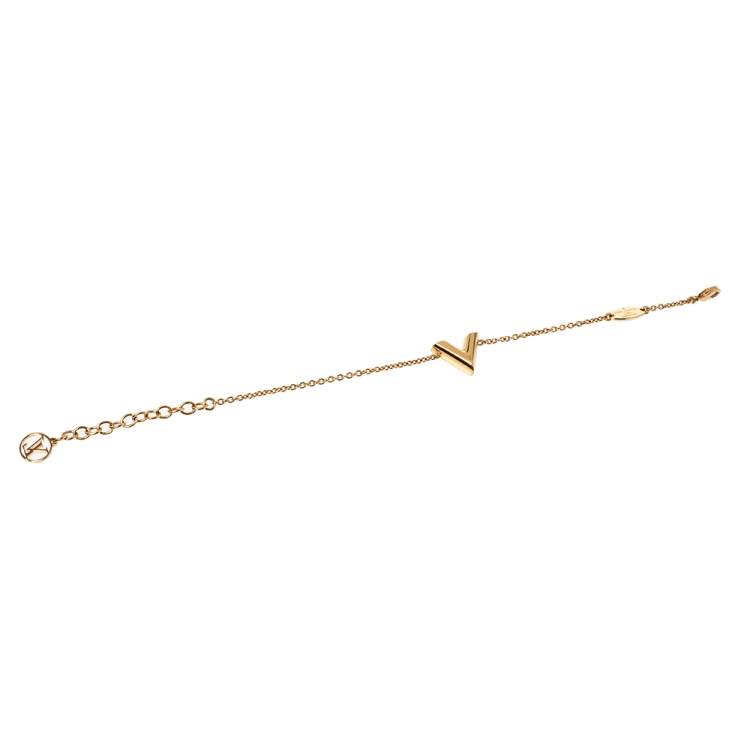 Louis Vuitton Bracelet Essential V Gold Tone 185772