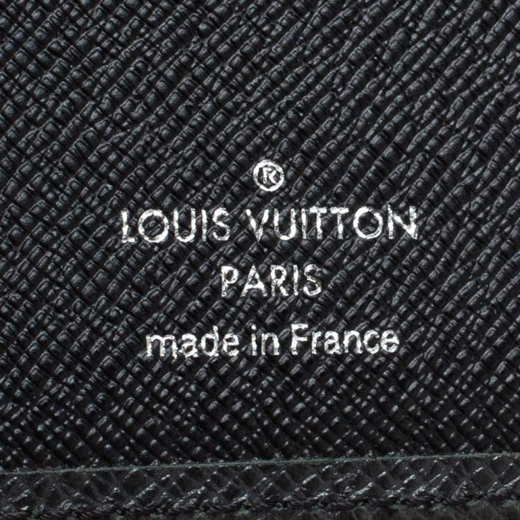 Pre Owned Louis Vuitton Black Leather Medium Ring Agenda Cover 