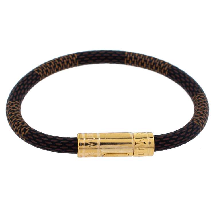 Louis Vuitton Damier Ebene Keep It Canvas Bracelet - Brown, Brass