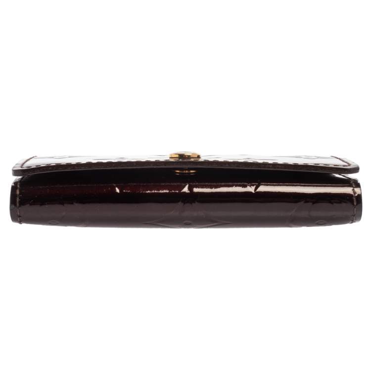 Pre Owned Louis Vuitton Amarante Monogram Vernis Business Card Holder