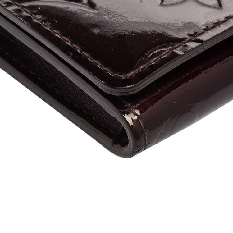 Pre Owned Louis Vuitton Amarante Monogram Vernis Business Card Holder