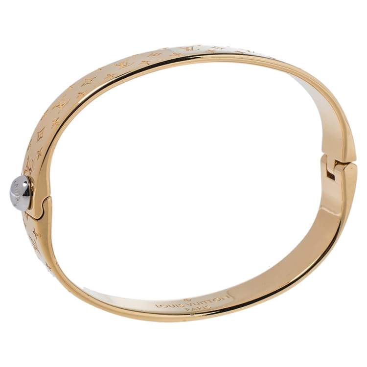 Louis Vuitton Nanogram Cuff Bracelet 18K Rose Gold with Silver Gold 13623926