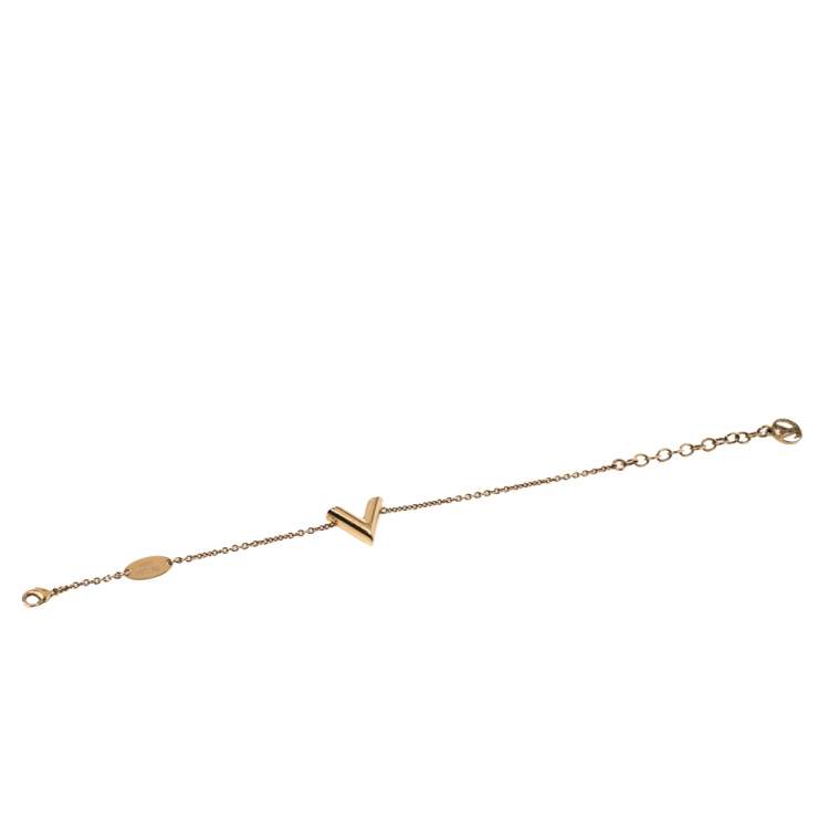 Louis Vuitton Gold Tone Essential V Chain Link Bracelet Louis Vuitton