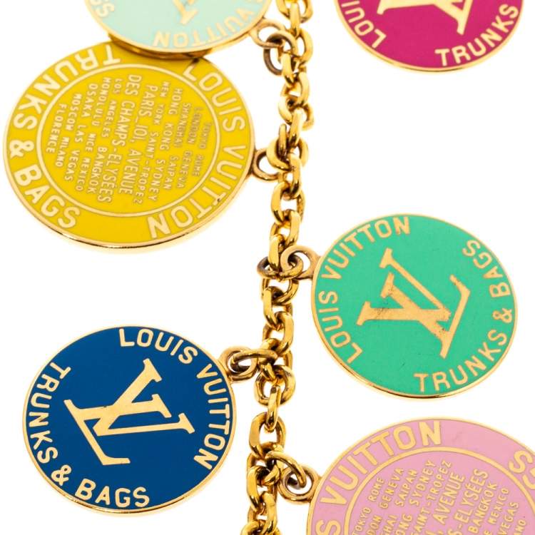 Louis Vuitton Trunks And Bags Enamel Gold Tone Bag Charm Louis Vuitton
