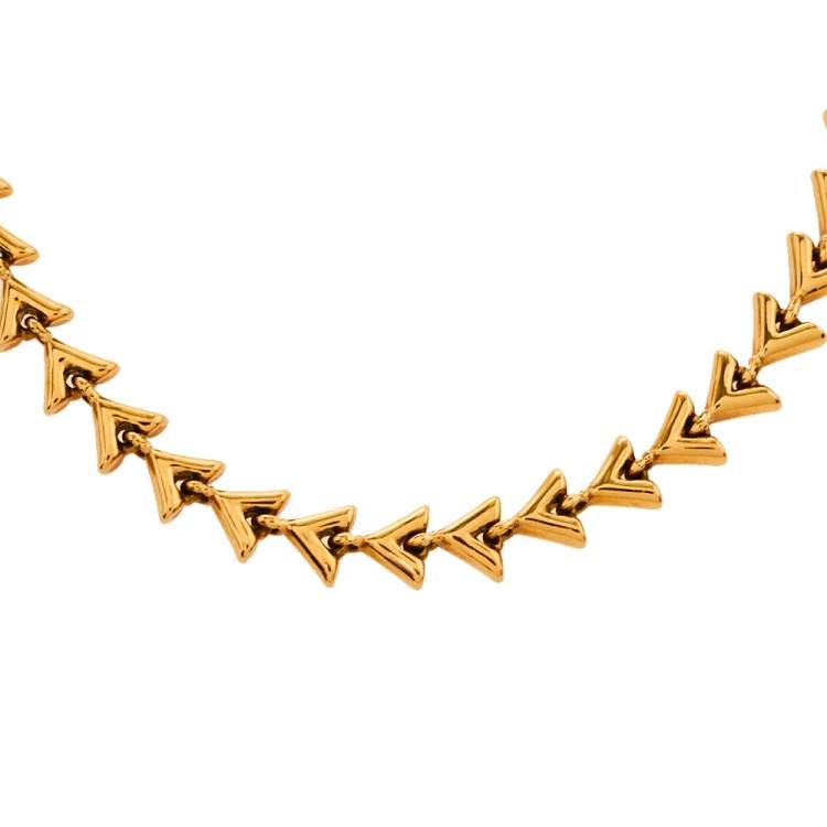 Pre Owned Louis Vuitton Petit Essential V Gold Tone Bracelet
