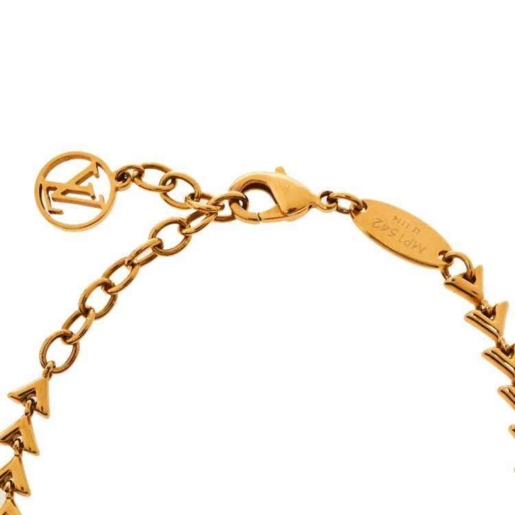 Pre Owned Louis Vuitton Petit Essential V Gold Tone Bracelet