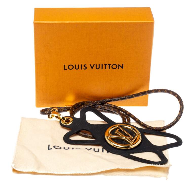 Pre Owned Louis Vuitton Monogram Canvas and Black Silicon Louise Phone Holder