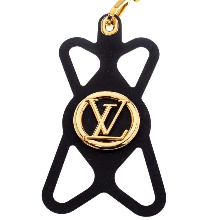 LOUIS VUITTON Monogram Silicone Louise Phone Holder Black | FASHIONPHILE