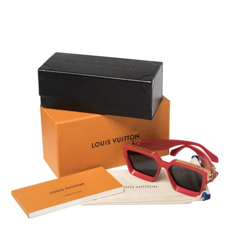 Pre Owned Louis Vuitton Red Z1165W 1.1 Millionaires Square Sunglasses