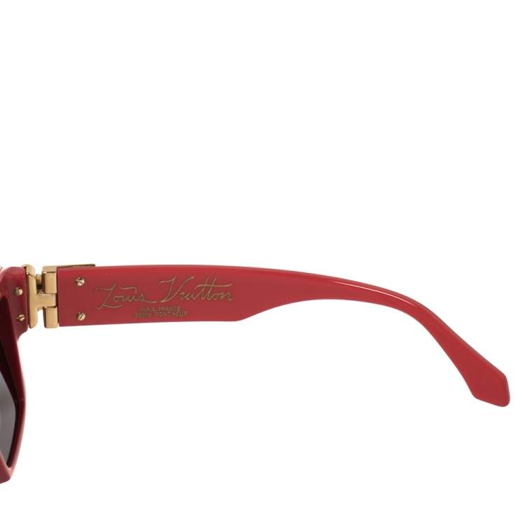 Pre Owned Louis Vuitton Red Z1165W 1.1 Millionaires Square Sunglasses