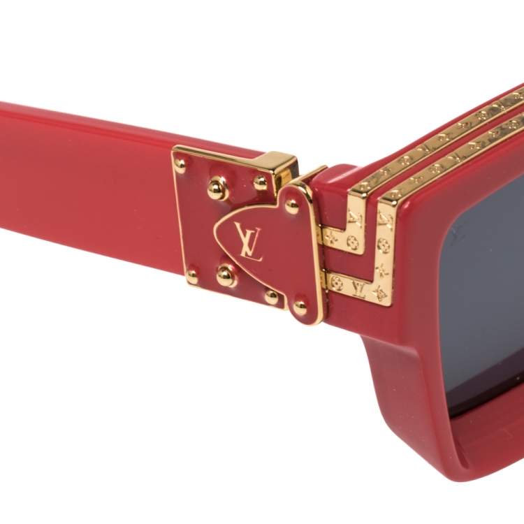 Pre Owned Louis Vuitton Red Z1165W 1.1 Millionaires Square Sunglasses