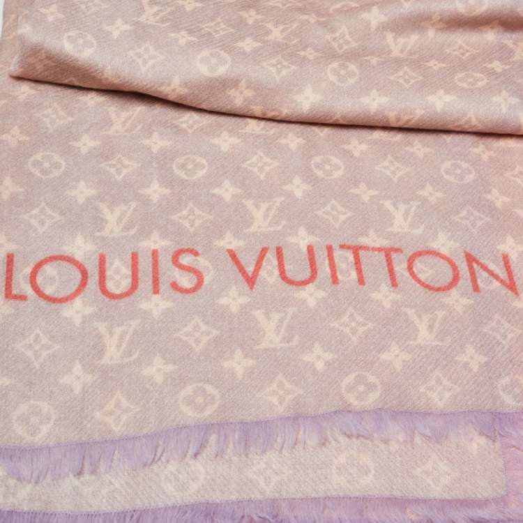 Louis Vuitton Gris Perle Wool Telling Monogram Stole Louis Vuitton ...