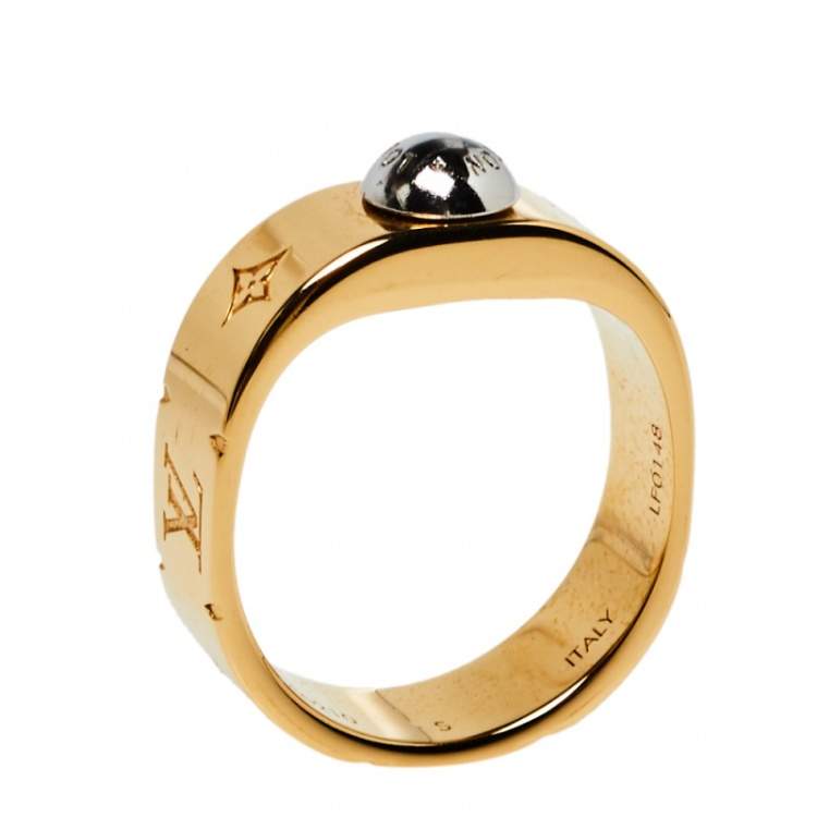 Louis Vuitton Gold Tone Nanogram Ring S Louis Vuitton | The Luxury Closet