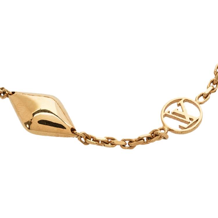 Pre Owned Louis Vuitton Gold Tone Malletage Supple Bracelet 