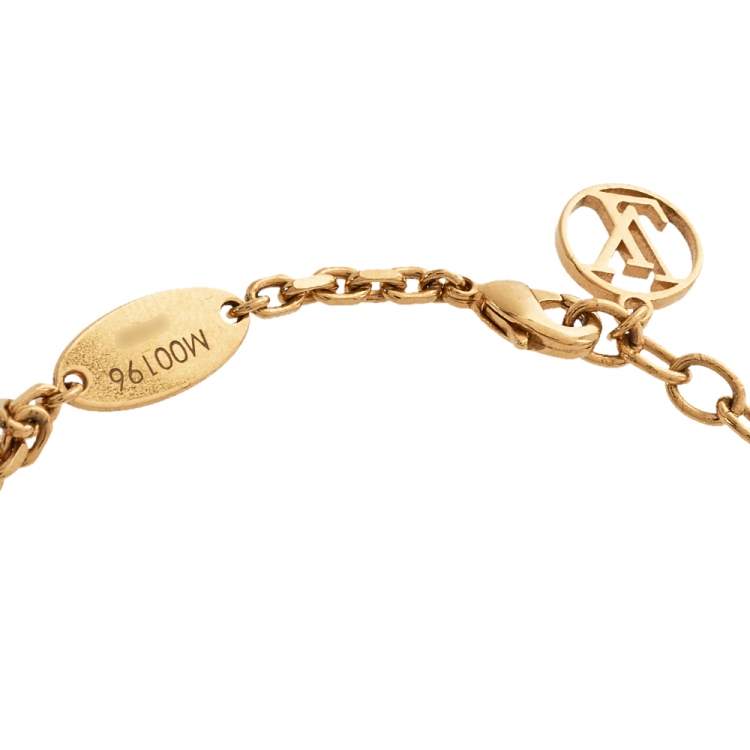 Pre Owned Louis Vuitton Gold Tone Malletage Supple Bracelet 