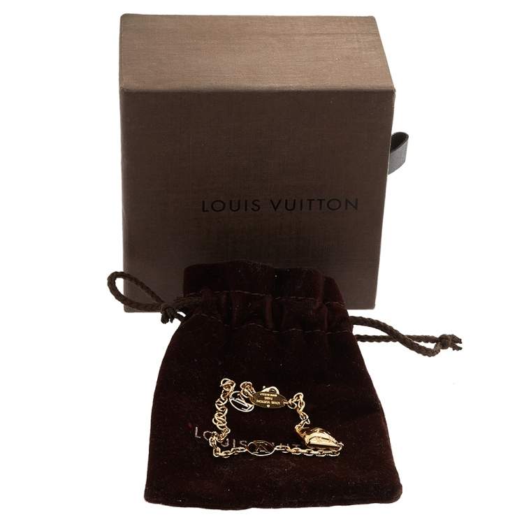 Pre Owned Louis Vuitton Gold Tone Malletage Supple Bracelet 