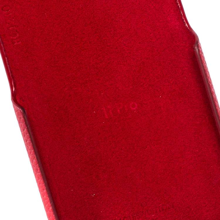 Pre Owned Louis Vuitton Scarlet Leather and Monogram Canvas iPhone 11 Pro