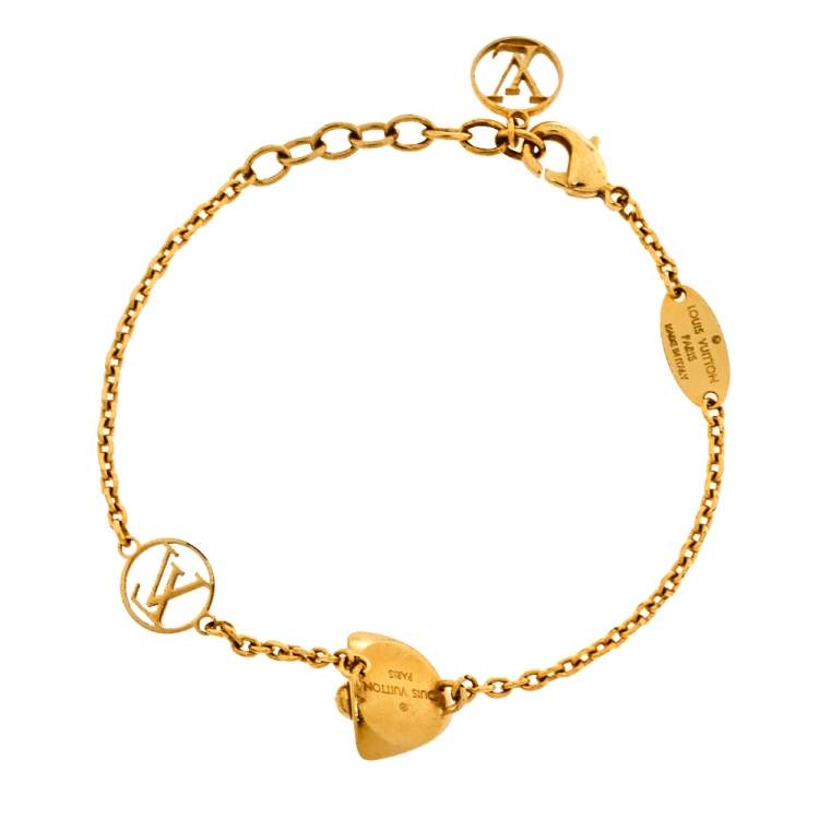 Pre Owned Louis Vuitton Gold Tone Trunk Bracelet