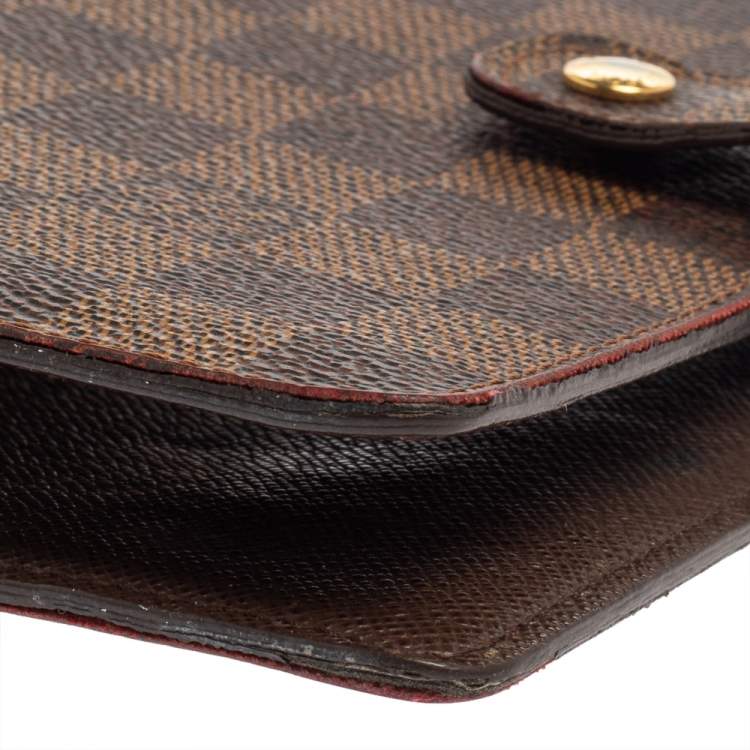 Pre Owned Louis Vuitton Damier Ebene Canvas Medium Ring Agenda Cover