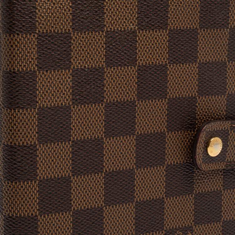 Pre Owned Louis Vuitton Damier Ebene Canvas Medium Ring Agenda Cover