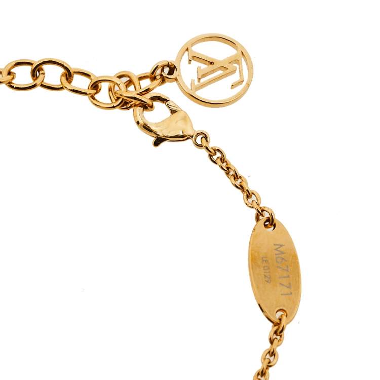 Pre Owned Louis Vuitton Gold Tone LV & Me Letter 'N' Bracelet