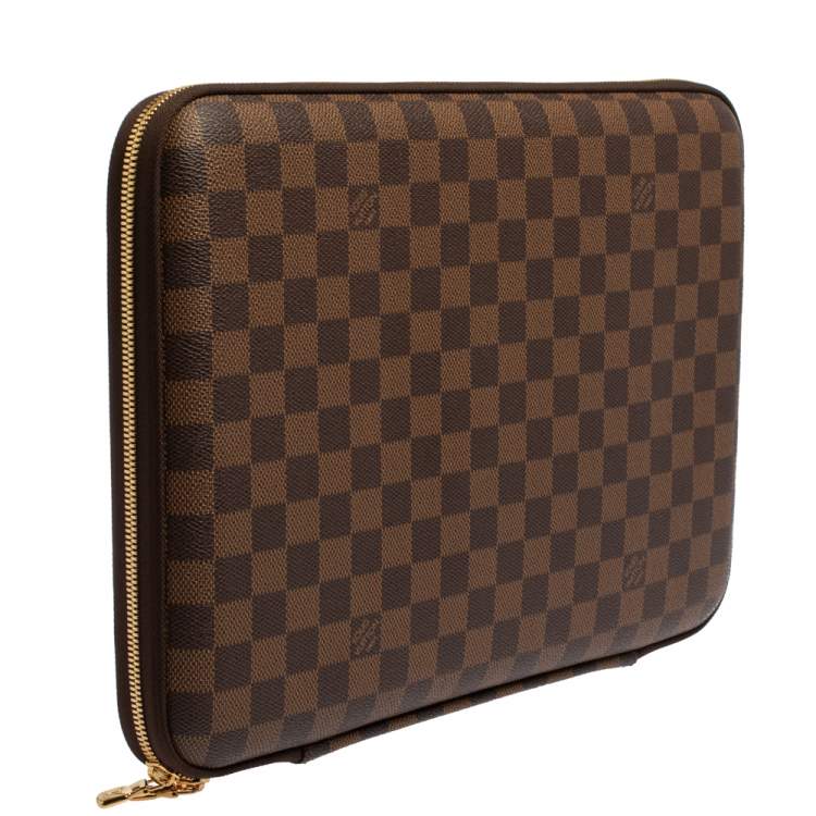 Pre Owned Louis Vuitton Damier Ebene Canvas Sleeve PM Laptop Bag