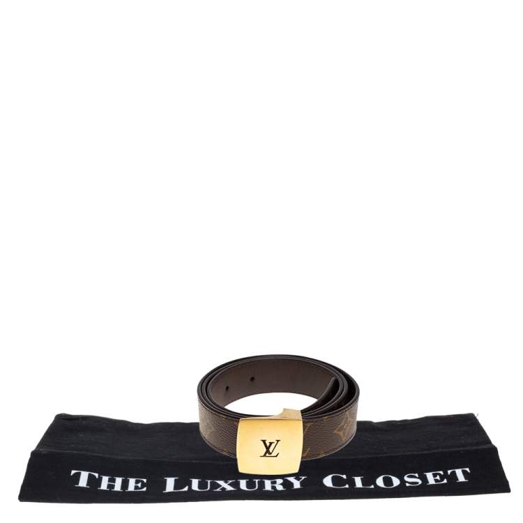 Pre Owned Louis Vuitton Monogram Canvas LV Cut Belt 90CM