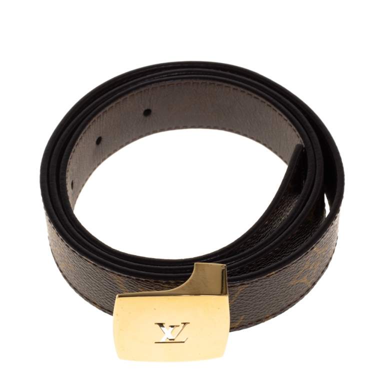 Pre Owned Louis Vuitton Monogram Canvas LV Cut Belt 90CM