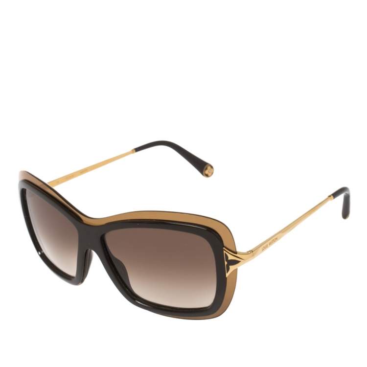 Pre Owned Louis Vuitton Brown/ Brown Gradient Z0323W Poppy Square Sunglasses