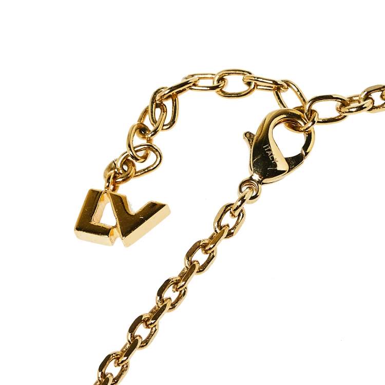 Pre Owned Louis Vuitton Two Tone Love Letters Timeless Long Necklace