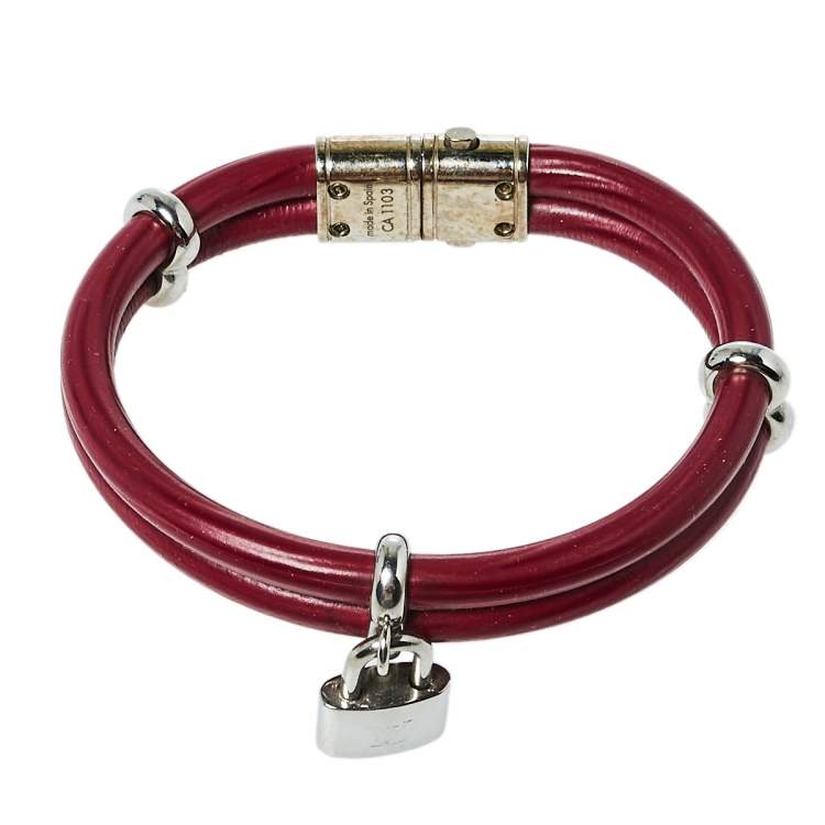 Pre Owned Louis Vuitton Pink Epi Leather Keep It Twice Bracelet