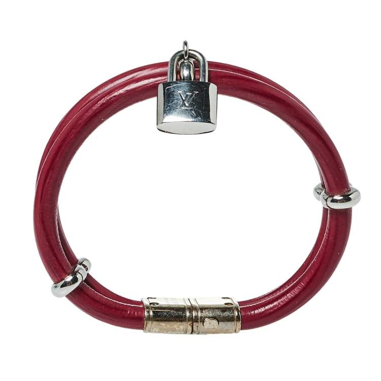 Pre Owned Louis Vuitton Pink Epi Leather Keep It Twice Bracelet